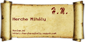 Herche Mihály névjegykártya